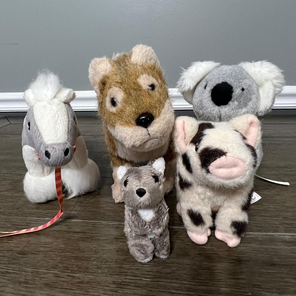 American Girl Plush Animal Lot Horse Wolf Koala Pig Puppy Stuffed Toy Collection